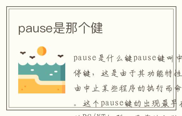 pause是那个健